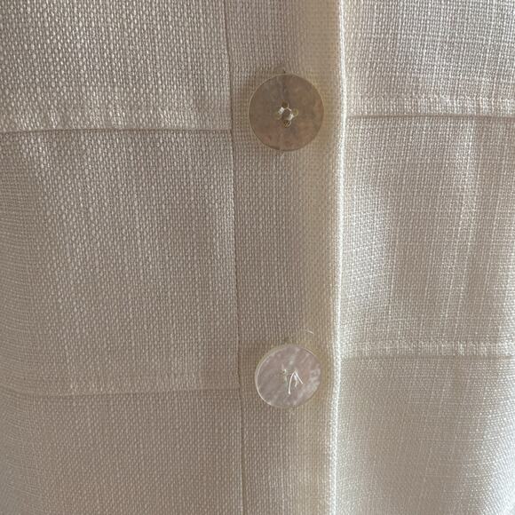 VINTAGE Henry Lee Blazer Womens Sz 10 Petite Cream Button Down - Picture 3 of 6